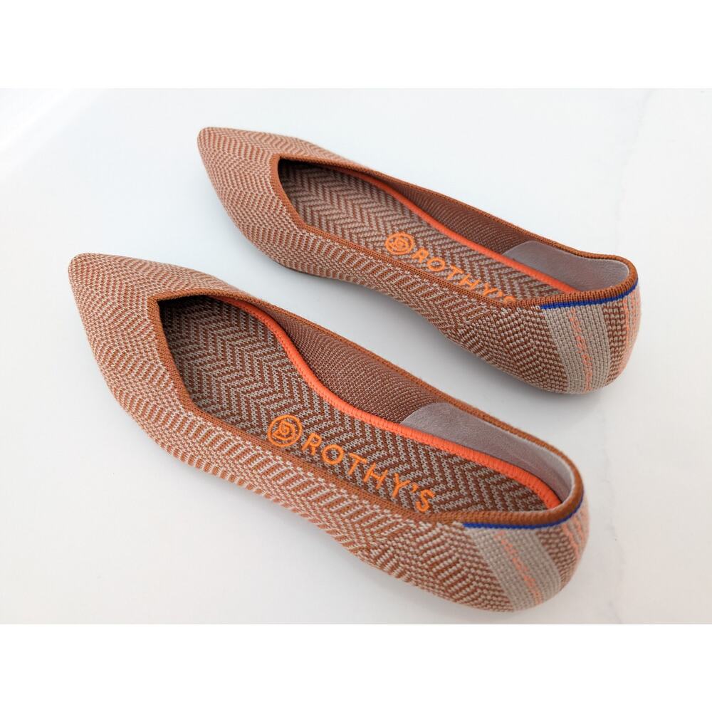 Limited Edition Rothy's The Point - Camel Herringbone Knit Wool (8.5) Retired - Picture 2 of 10